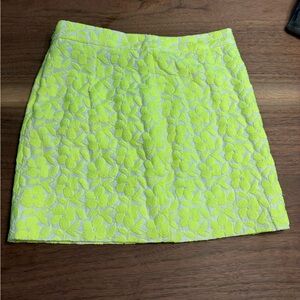 J. Crew Yellow Floral Patterned Skirt